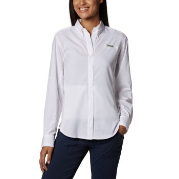 Columbia Ženske Košulje - PFG Tamiami II Long Sleeve Bijele | NMIY-40178